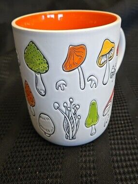 Bluebird & Willow of  England Stoneware Mug Embossed Mushroom Motif